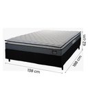 Ver imagem 3 de Cama Box Casal Colchão Espuma D45 Pillow Top Strong 138x188x62cm Cinza/Preto Hellen