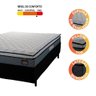 Cama Box Casal Colchão Espuma D45 Pillow Top Strong 138x188x62cm Cinza/Preto Hellen - 5