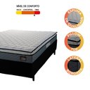 Ver imagem 5 de Cama Box Casal Colchão Espuma D45 Pillow Top Strong 138x188x62cm Cinza/Preto Hellen