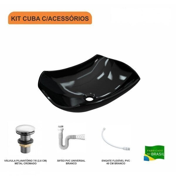 Kit Cuba L42 com Válvula Click 1''G + Sifão Pvc e Flexível Compace - 3
