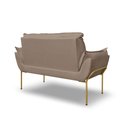 Ver imagem 5 de Namoradeira Luxo Recepção 12 Cores - Base Ferro Dourado - Capuccino