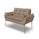 Ver imagem 1 de Namoradeira Luxo Recepção 12 Cores - Base Ferro Dourado - Capuccino