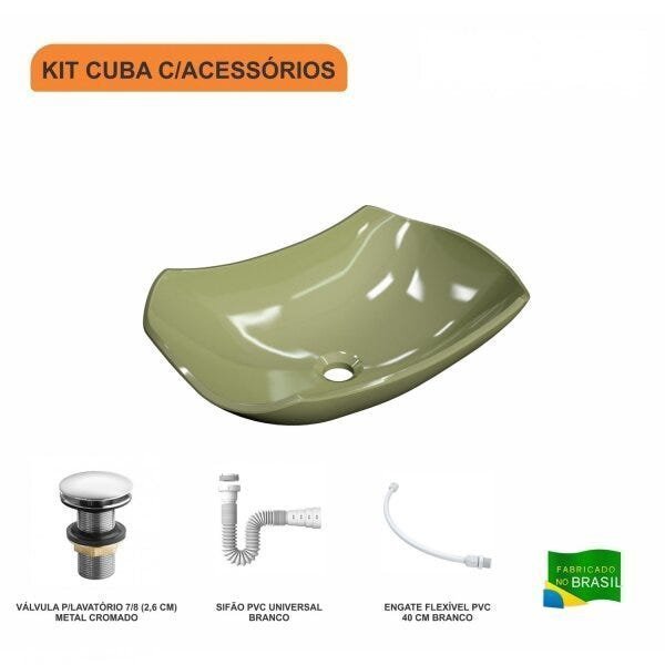 Kit Cuba L42 com Válvula Click 1''G + Sifão Pvc e Flexível Compace - 3