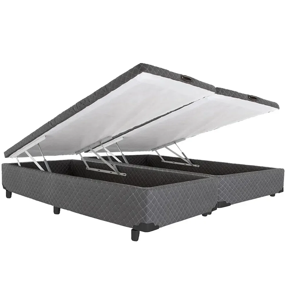 Ver imagem 1 de Cama Box Bau Casal Bipartido Poliester(1.38x1.88):cinza
