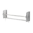 Ver imagem 2 de Varal Sanfonado de Parede Retrátil Suspenso 100 cm para Roupas Lavanderia Apartamento em Aço