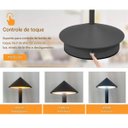 Ver mais imagens de Luminaria de Mesa Led 3 Tons Controle de Intensidade Abajur Usb Bateria Recarregavel Casa Quarto Cab