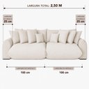 Ver imagem 4 de Sofá Retrátil 4 Lugares Bouclê Armani 2,50 Mts Marfim