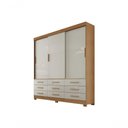 Ver imagem 2 de Guarda Roupa Solteiro 3 Portas 9 Gavetas Capri-cumaru-fendi Móveis Novo Horizonte