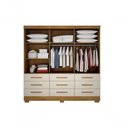 Ver imagem 3 de Guarda Roupa Solteiro 3 Portas 9 Gavetas Capri-cumaru-fendi Móveis Novo Horizonte