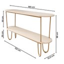 Ver imagem 4 de Aparador Requinte Pés de Aço Tubular 160 cm Off White/Dourado