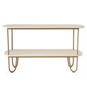 Ver imagem 3 de Aparador Requinte Pés de Aço Tubular 160 cm Off White/Dourado