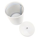 Ver imagem 2 de Lixeira Redonda Branca em Poliéster com Puxador Cromado