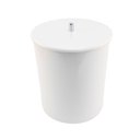 Ver imagem 1 de Lixeira Redonda Branca em Poliéster com Puxador Cromado