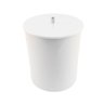 Lixeira Redonda Branca em Poliéster com Puxador Cromado - 1