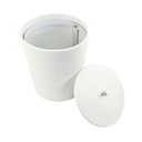 Ver imagem 3 de Lixeira Redonda Branca em Poliéster com Puxador Cromado