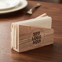 Ver imagem 2 de Porta Guardanapo Madeira com Logo Restaurante
