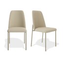 Ver imagem 1 de Kit 2 Cadeiras Estofadas Lucy Aço Champanhe Linho Bege