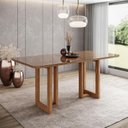 Ver imagem 1 de Mesa de Jantar Yara Ambiente 160 Cm Canto Arredondado com Vidro Nature – Henn