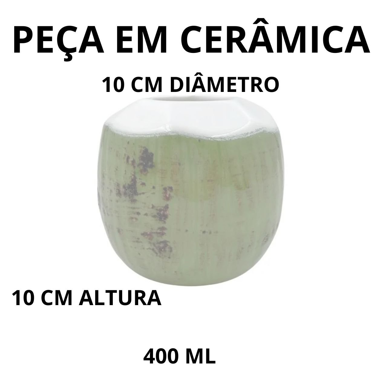 Copo Drink Coquetel Batida Formato Coco Cerâmica Scalla 400 Ml Copo Cerâmica - 4