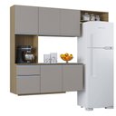 Ver imagem 5 de Armário de Cozinha Mel Suspensa Compacta com Balcão 180cm MDF Damasco Poquema Móveis