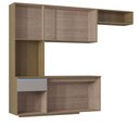 Ver mais imagens de Armário de Cozinha Mel Suspensa Compacta com Balcão 180cm MDF Damasco Poquema Móveis