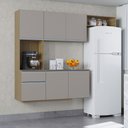 Ver imagem 4 de Armário de Cozinha Mel Suspensa Compacta com Balcão 180cm MDF Damasco Poquema Móveis