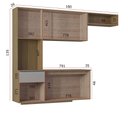 Ver imagem 7 de Armário de Cozinha Mel Suspensa Compacta com Balcão 180cm MDF Damasco Poquema Móveis