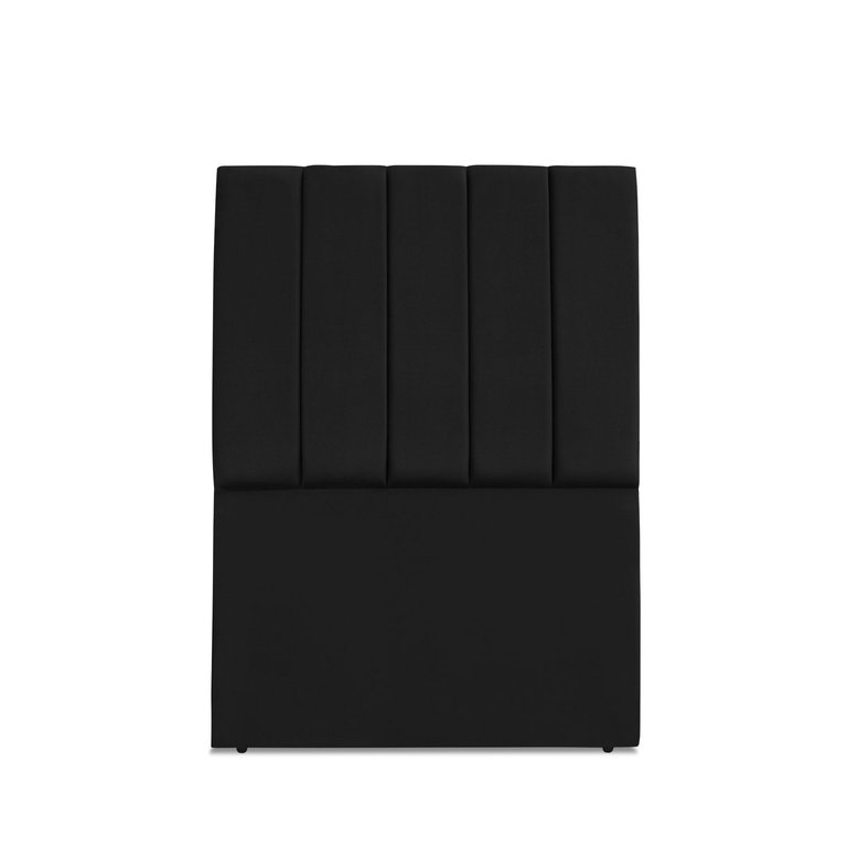 Cabeceira Estofada Solteiro Carla 90cm Suede Preto