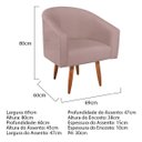 Ver imagem 4 de Poltrona Decorativa Recepção Luiza Jj Pés Palito Linho:rose