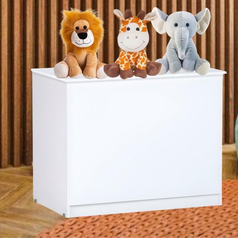 Baú para Brinquedos Armazenamento Multiuso para Quarto Ternura:branco