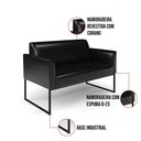 Ver imagem 3 de Sofá Namoradeira com 2 Poltronas Base Industrial Preto Marisa Corano Preto D03 - D'Rossi