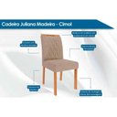 Ver imagem 2 de Conjunto Mesa Valentina Tampo Madeirado C/ Vidro 210x100cm e 8 Cadeiras Juliana Cinamomo/off White