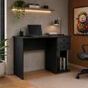 Ver imagem 1 de Escrivaninha Retangular Isis Moderno 2 Gavetas MDP 100cm Preto Loja Sheep