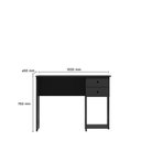 Ver imagem 4 de Escrivaninha Retangular Isis Moderno 2 Gavetas MDP 100cm Preto Loja Sheep