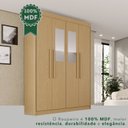 Ver imagem 7 de Guarda-Roupa com Espelho 4 Portas 3 Gavetas 100% MDF Veneza Marrom/Jequitiba