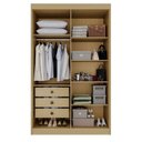 Ver imagem 4 de Guarda-Roupa com Espelho 4 Portas 3 Gavetas 100% MDF Veneza Marrom/Jequitiba