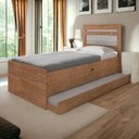 Ver imagem 1 de Cama Baú Larissa Solteiro Naturale e Off White com Auxiliar Framar