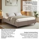 Ver imagem 5 de Cama Base Box King Estofada em Madeira Maciça Base Reforçada Santorini Espresso Móveis Marrom