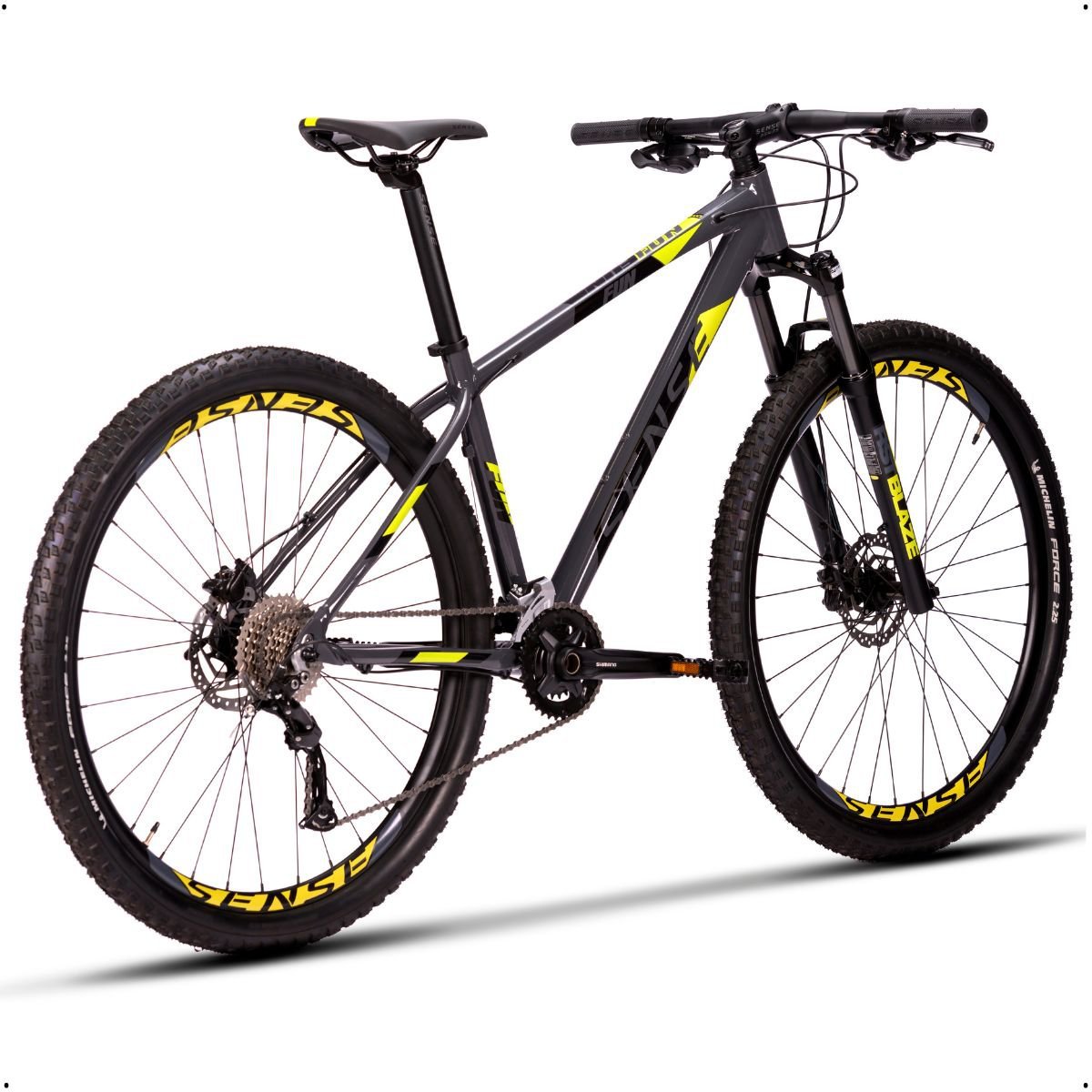 Bicicleta Mtb Sense Fun Evo 2023 Freio Hidráulico 2x9 Velocidades Shimano Alívio:Cinza/Amarelo/17 - 3