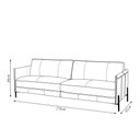 Ver imagem 4 de Sofá Decorativo Karine 4 Lugares Sala de Estar 270cm Pés em Aço Couro Off White G88 - Gran Belo