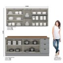 Ver imagem 3 de Cozinha Compacta Modulada 4 Peças 100% MDF 2 Armários Aéreos 2 Balcões com Tampo Cinza/Nature Emily