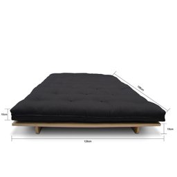 Sofá-cama Futon Slim L 03 Lugares Cor Preto FUTON BRASIL - 2