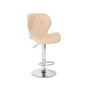 Ver imagem 1 de Banqueta Slim Couro Pu Regulagem de Altura - Nude Bege