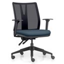 Ver imagem 1 de Cadeira de Escritório Giratória Diretor Flow F02 Base Preta Sintético Azul - Lyam Decor