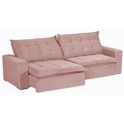 Sofá Modular Bahia 4 Lugares 2,30 MT com Molas Retrátil e Reclinável Veludo Nobre Sofatec - 8