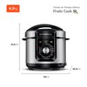 Ver mais imagens de Panela de Pressão Elétrica Mondial 5l Pratic Cook Pe-48-5l-i 900w Preto/inox 220v