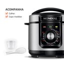 Ver imagem 7 de Panela de Pressão Elétrica Mondial 5l Pratic Cook Pe-48-5l-i 900w Preto/inox 220v