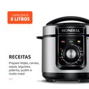 Ver imagem 2 de Panela de Pressão Elétrica Mondial 5l Pratic Cook Pe-48-5l-i 900w Preto/inox 220v