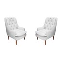 Ver imagem 1 de Kit 2 Poltronas Decorativas Lille Suede Branco - Dominic Decor