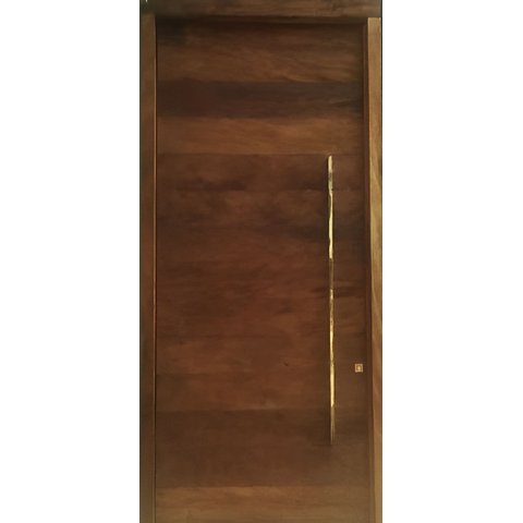 Porta Pivotante em Madeira Peroba Rosa Demolição C Puxador Metal 1,20 X 2,80 M L X a